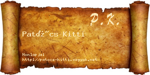 Patócs Kitti névjegykártya
