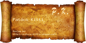 Patócs Kitti névjegykártya