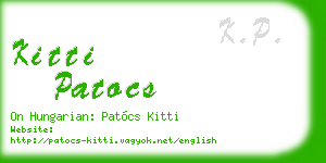 kitti patocs business card
